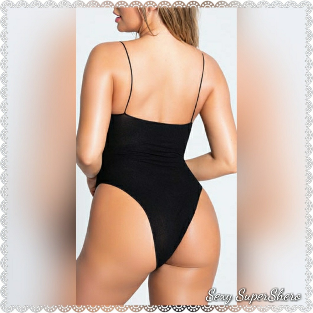 PLUS Basic Black & Sexy Semi-Opaque Lingerie Teddy - Picture 5 of 7
